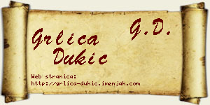 Grlica Dukić vizit kartica